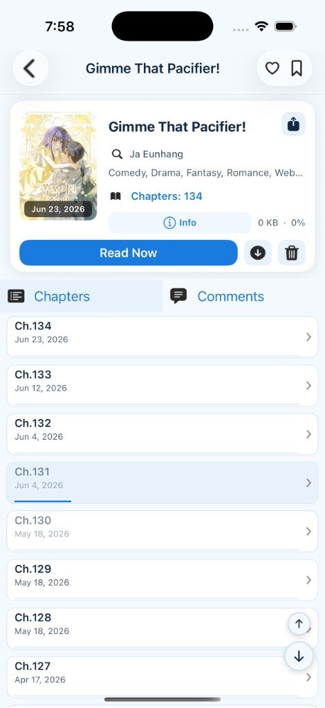 Chapter details screen