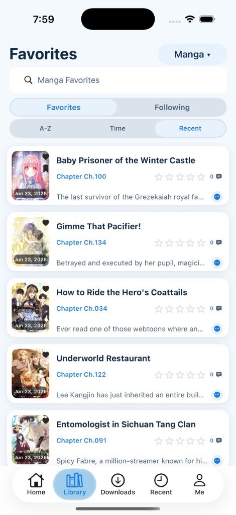 Library screen